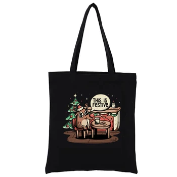 Это празднично - Забавный рождественский подарок-мем, графические сумки для покупок, забавная сумка-тоут, женская сумка, модные сумки, повседневные сумки