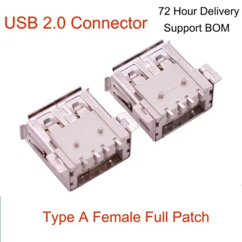 8ШТ-Разъем USB Женский SMT Стандартный Порт Плоский Порт Без Оправы USB-A Типа SMT 4Pin для Зарядки Штекер Кабеля Передачи данных