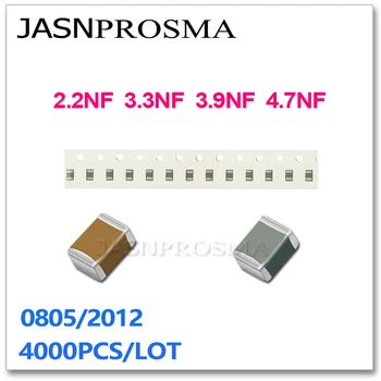 JASNPROSMA 4000PCS 0805 2012 X7R RoHS 5% 10% 2.2NF 3.3NF 3.9NF 4.7NF 222 332 392 472 50V K J SMD Высококачественный Конденсатор