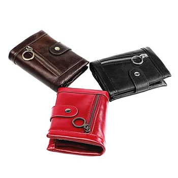 RFID-противоугонная щетка, кошелек с несколькими слотами, масляно-восковая кожа, мужской кожаный кошелек, сумка для мелочи