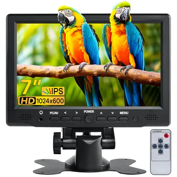 7-дюймовый IPS-экран, совместимый с HDMI, 1024x600 ЖК-дисплей, телевизор, компьютер, ПК с Windows, видеовход ВИДЕОНАБЛЮДЕНИЯ, портативный монитор