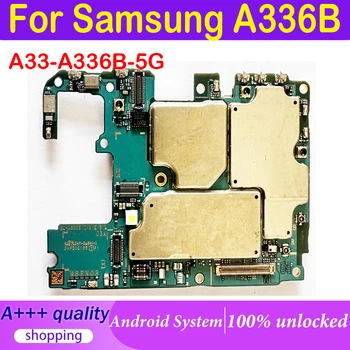Полные Чипы Для Samsung Galaxy A33 A336B Материнская плата 5G Оригинальная Разблокированная Версия ЕС Логическая Плата 128G Материнская плата Для Samsung A336B