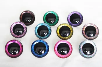 10шт круглых прозрачных игрушек диаметром от 18 мм до 60 мм, защитные блестящие глазки из блестящей ткани с жесткой шайбой B11