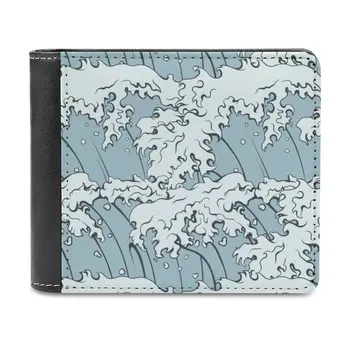 Японский кошелек Waves Art из искусственной кожи, Короткие Мужские кошельки, Кошелек для кредитных карт для мужчин, Денежный мешок Japanese Waves Ocean Beach