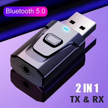 Мини-USB Аудиоприемник Bluetooth 5,0 Передатчик 3,5 мм Разъем AUX Для Телевизора ПК Динамик Беспроводной Многофункциональный Аудиоадаптер